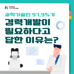 과학기술인 97.9%가 경력개발이 필요하다고 답한 이유는?1에 관한 인포그래픽입니다. 자세한 사항은 하단에 있습니다.