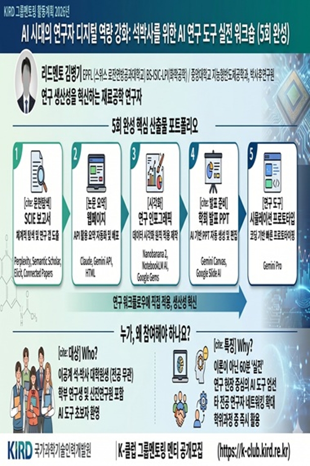 [장기 그룹 멘토링]  석박사를 위한 AI 연구 도구 실전 워크숍